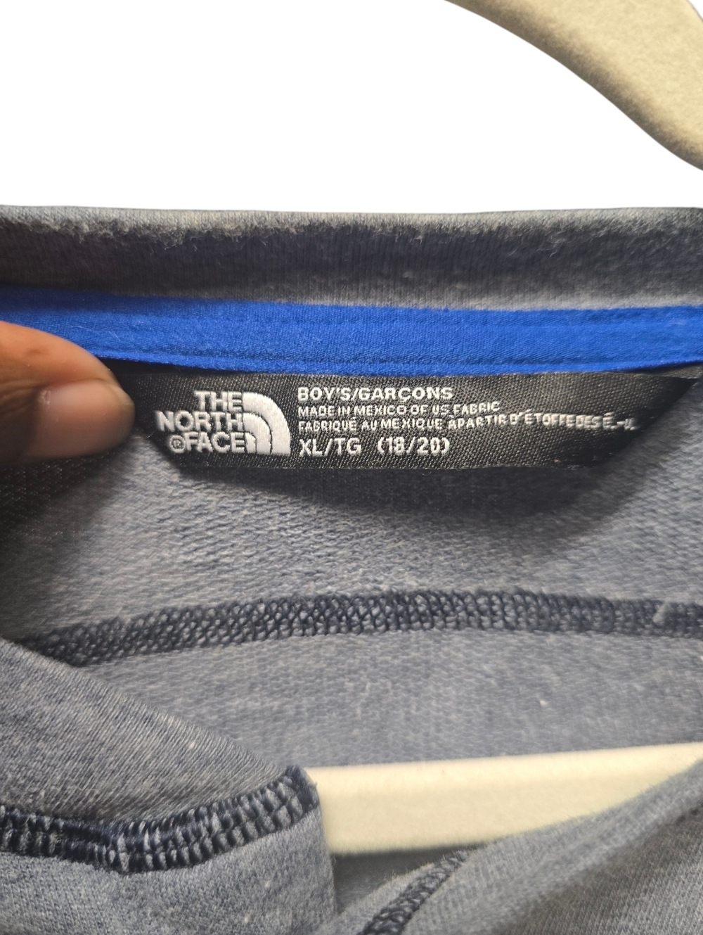 The North Face Boys Heather Gray Long-Sleeve Henley with Blue Logo - Picture 3 of 4